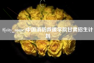微山中国消防救援学院甘肃招生计划