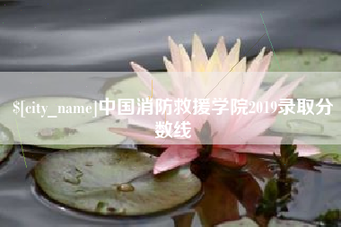 微山中国消防救援学院2019录取分数线