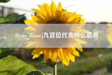 微山九宫位代表什么意思