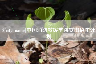 微山中国消防救援学院安徽招生计划
