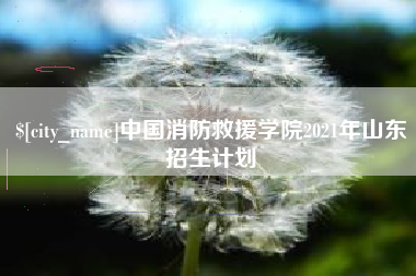 微山中国消防救援学院2021年山东招生计划