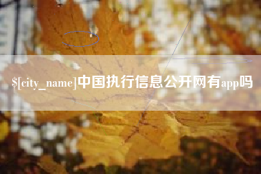 微山中国执行信息公开网有app吗