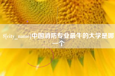 微山中国消防专业最牛的大学是哪一个