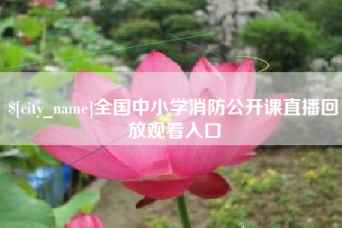 微山全国中小学消防公开课直播回放观看入口