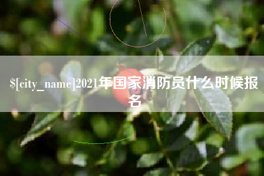 微山2021年国家消防员什么时候报名
