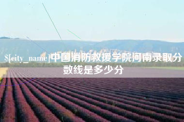 微山中国消防救援学院河南录取分数线是多少分