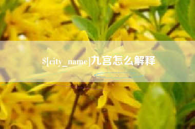微山九宫怎么解释
